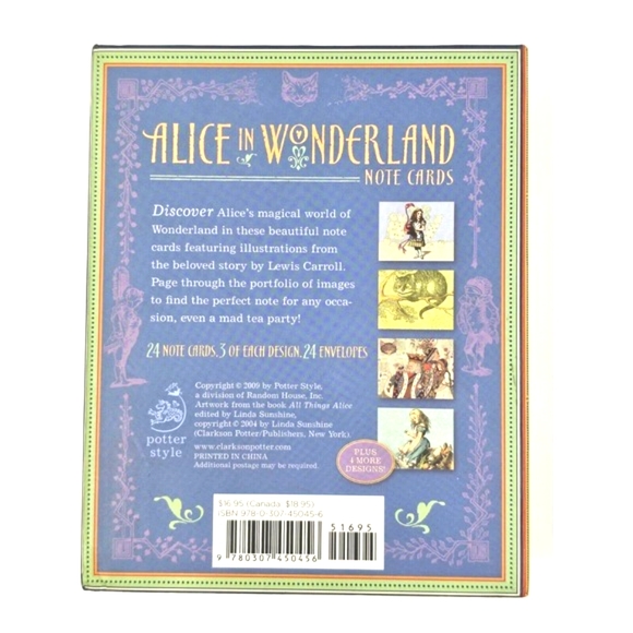 Alice in Wonderland 24 Cards And Envelopes Book - Picture 2 of 5